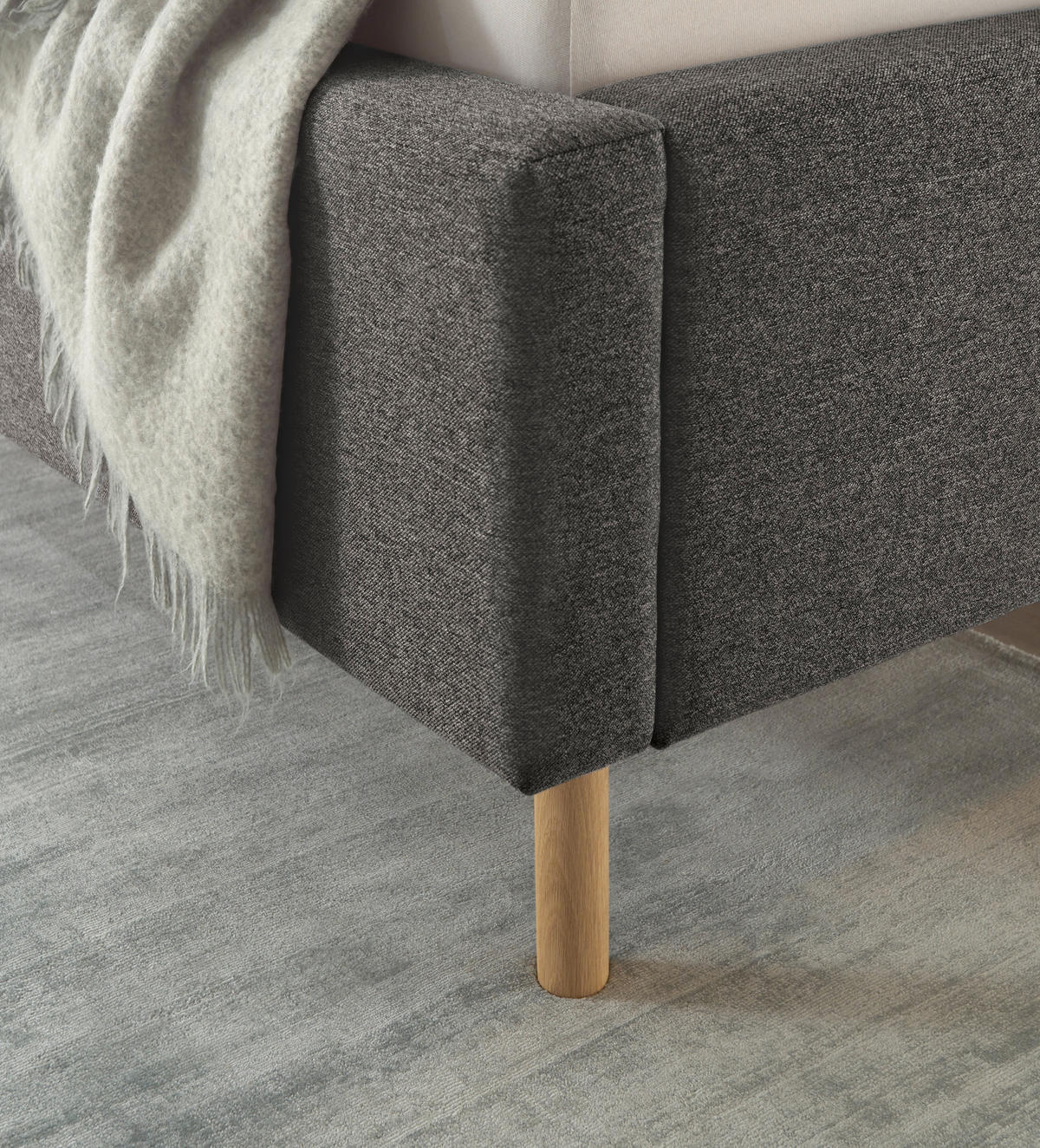 POLSTERBETT 180/200 cm  in Anthrazit  - Eichefarben/Anthrazit, KONVENTIONELL, Holz/Textil (180/200cm) - SetOne by Musterring