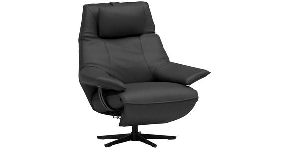 RELAXSESSEL in Leder Dunkelgrau  - Dunkelgrau/Schwarz, Design, Leder/Metall (92/79/82cm) - Dieter Knoll