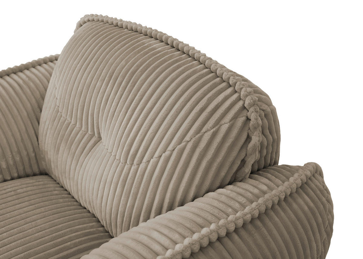 SESSEL in Cord Beige  - Beige/Schwarz, MODERN, Kunststoff/Textil (123/87/120cm) - Trendmanufaktur