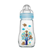 WEITHALSFLASCHE 260 ml - Blau, Basics, Glas/Kunststoff (7,1/21,1/7,1cm) - MAM