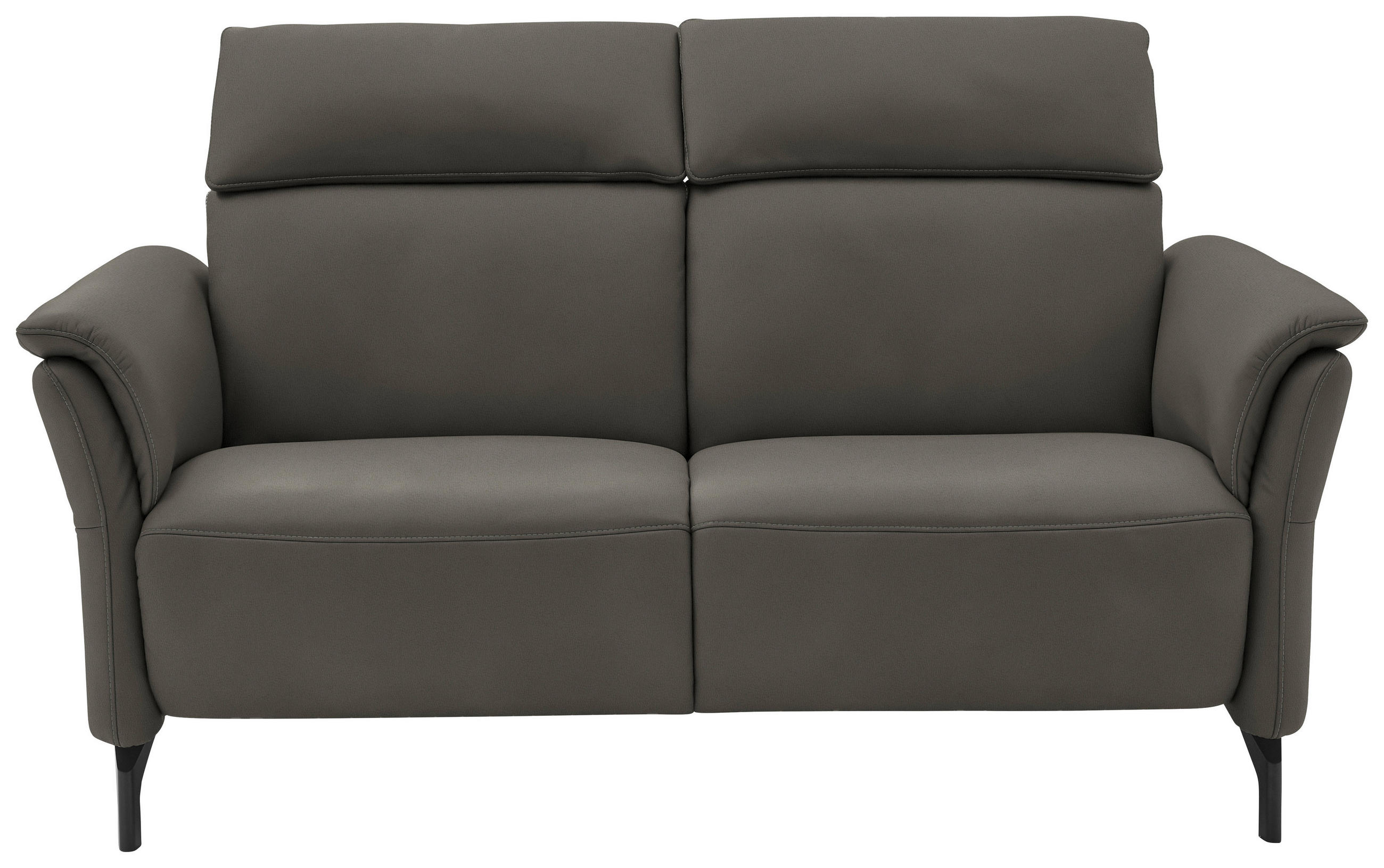 2-SITZER-SOFA in Echtleder Dunkelgrau  - Dunkelgrau/Schwarz, Konventionell, Leder/Metall (178/103/92cm) - Dieter Knoll