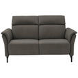 2-SITZER-SOFA Dunkelgrau Echtleder  - Dunkelgrau/Schwarz, KONVENTIONELL, Leder/Metall (178/103/95cm) - Dieter Knoll