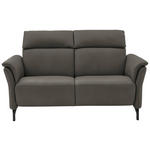 2-SITZER-SOFA in Leder Dunkelgrau  - Dunkelgrau/Schwarz, KONVENTIONELL, Leder/Metall (178/103/95cm) - Dieter Knoll