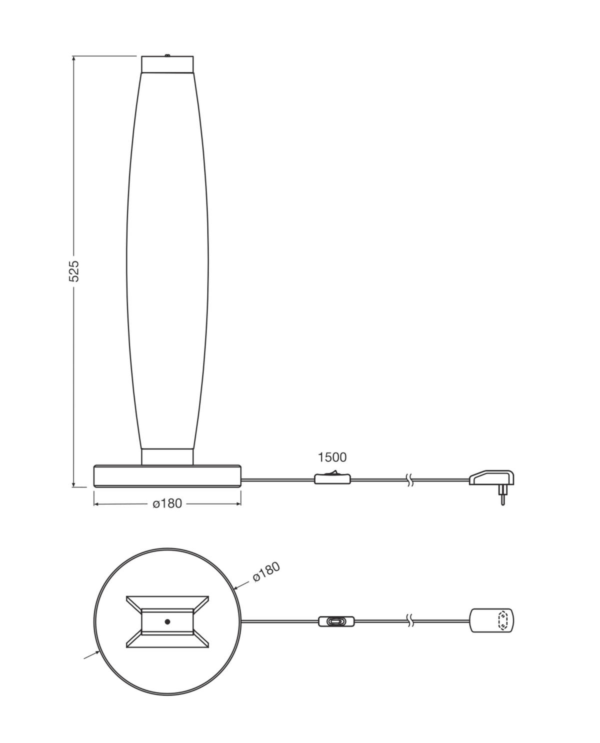 LED-TISCHLEUCHTE 18/52,5 cm   - Dunkelgrau, Design, Kunststoff/Textil (18/52,5cm) - Osram