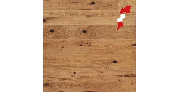 Landhausdiele Eiche rustikal per m² - Eichefarben, KONVENTIONELL, Holz (220/18,5/1,3cm) - Ambiente