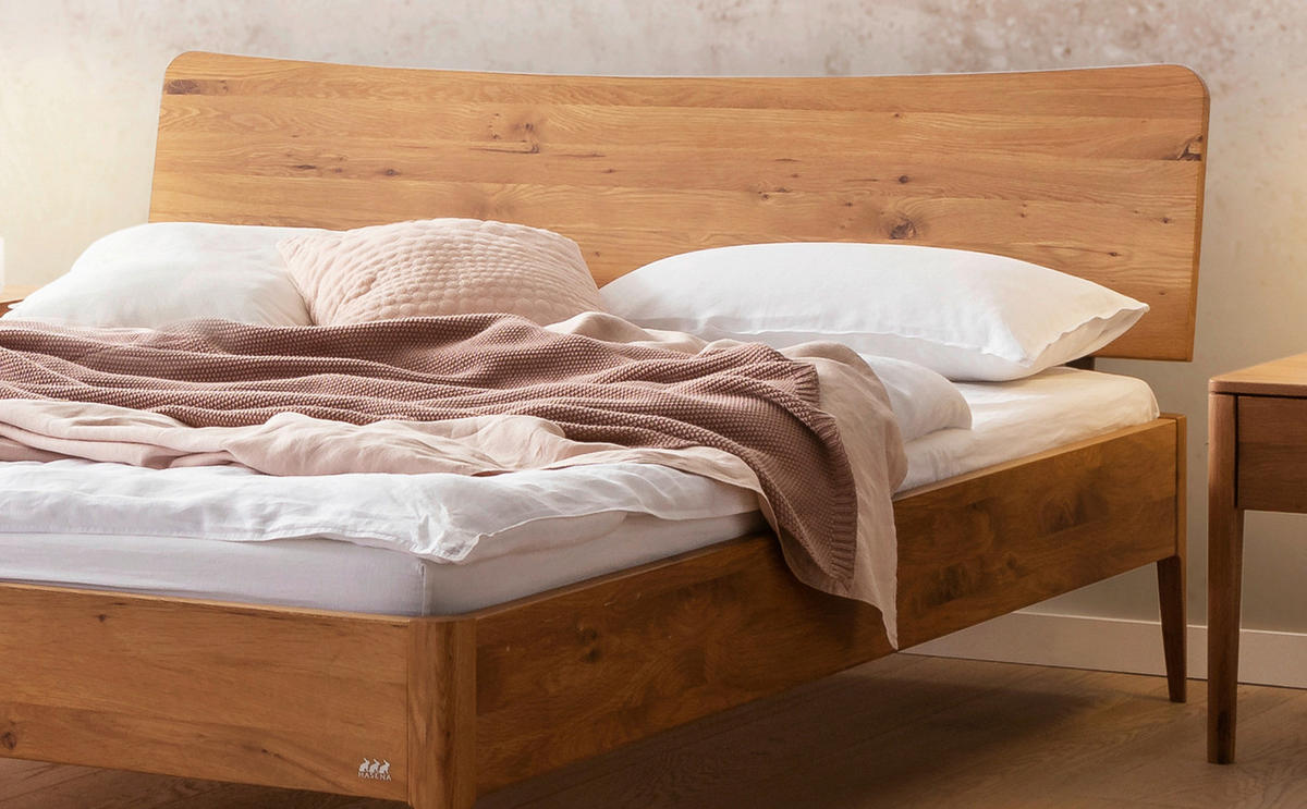 BETT 140/200 cm  in Wildeiche   - Wildeiche, Konventionell, Holz (140/200cm) - Hasena