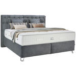 BOXSPRINGBETT 180/200 cm  in Dunkelgrau  - Dunkelgrau/Silberfarben, KONVENTIONELL, Textil/Metall (180/200cm) - Ambiente