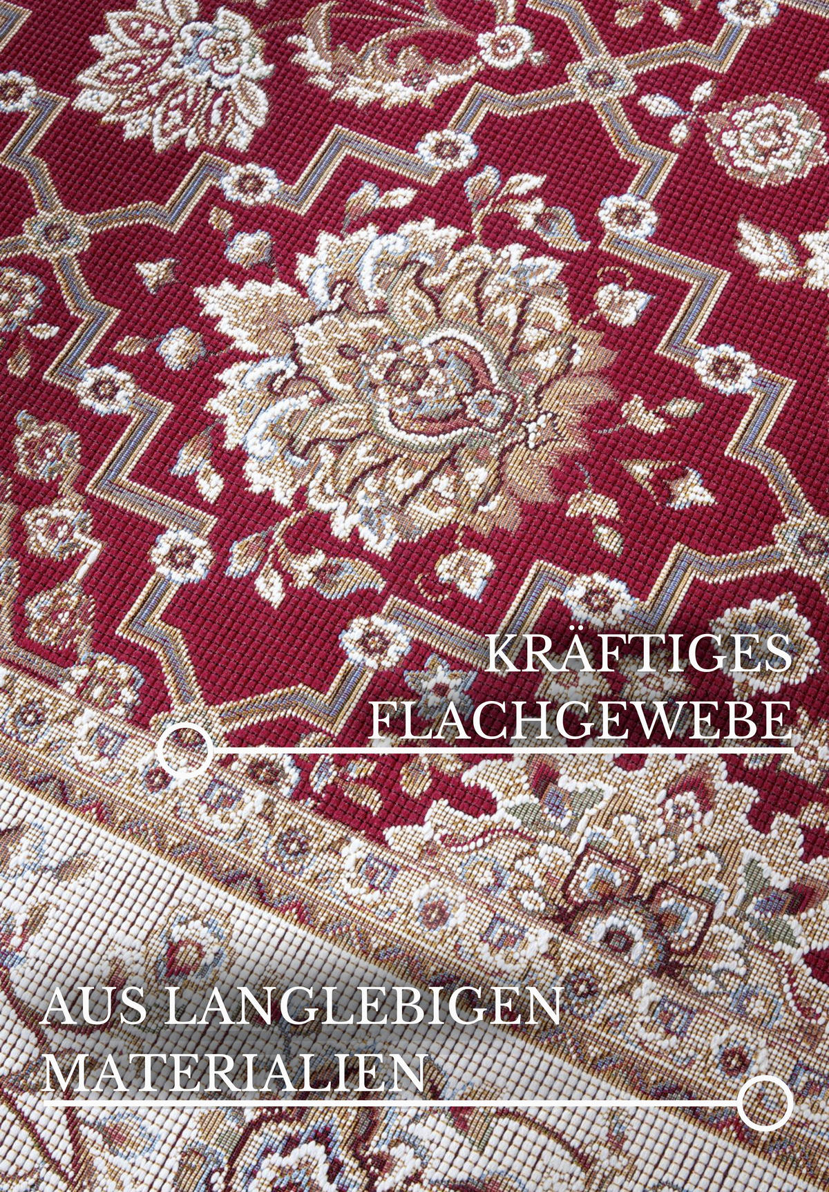 OUTDOORTEPPICH 120/180 cm Kollektion 1767 Creme, Rot  - Rot/Creme, Design, Kunststoff (120/180cm) - Villeroy & Boch