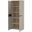 AKTENSCHRANK 81/197/40 cm  - Eichefarben/Grau, MODERN, Holzwerkstoff (81/197/40cm) - Novel