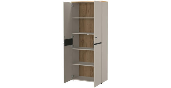 AKTENSCHRANK 81/197/40 cm  - Eichefarben/Grau, MODERN, Holzwerkstoff (81/197/40cm) - Novel