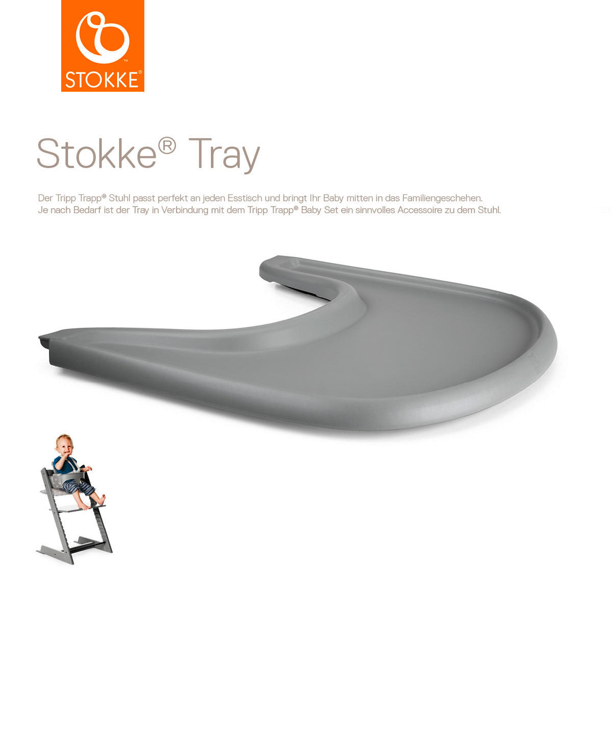 SET ZA STOLČEK ZA HRANJENJE  Tripp Trapp Bundles  83/65/46 cm         svetlo siva  - svetlo siva, Basics, les (83/65/46cm) - Stokke