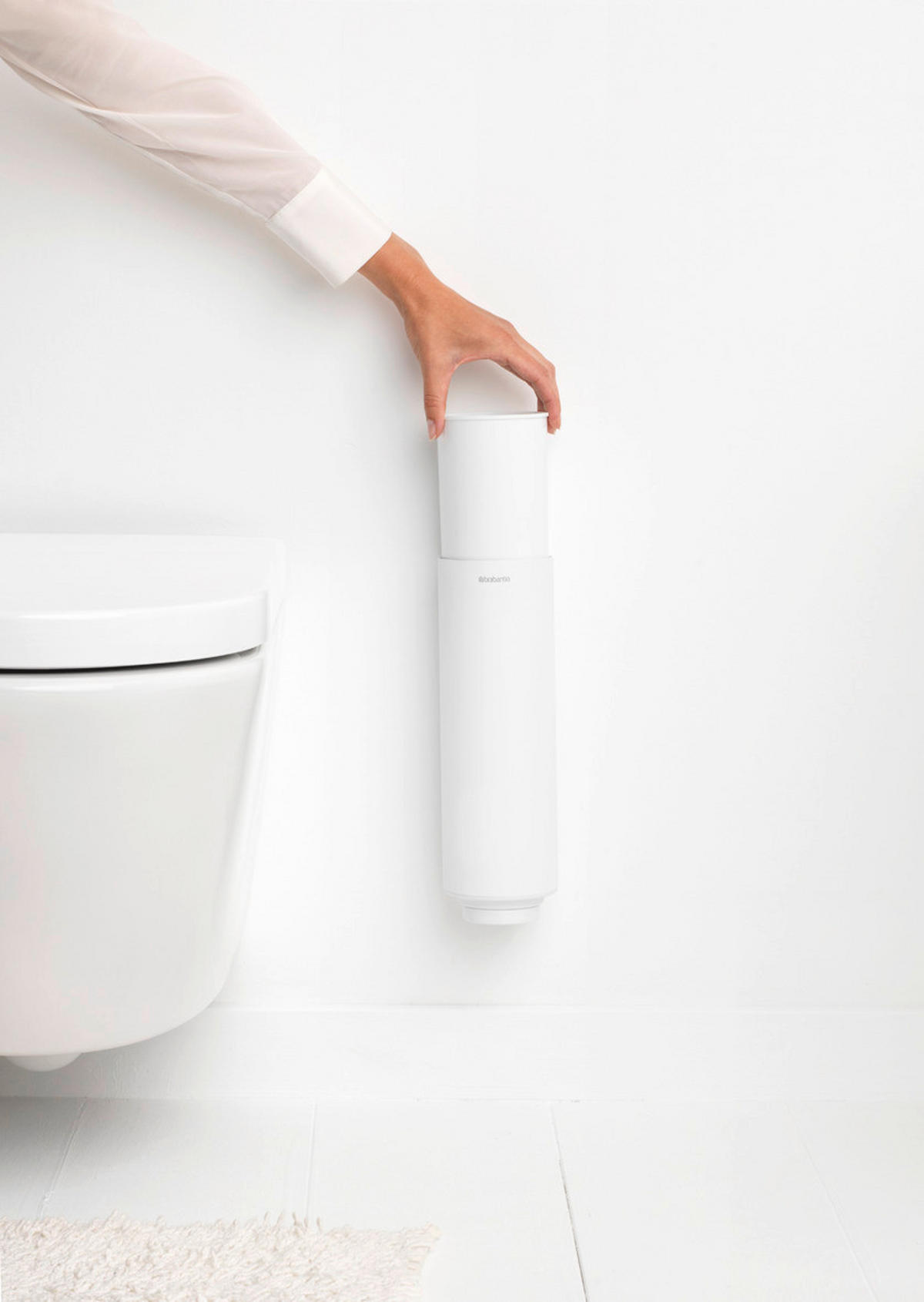 WC GARNITURA SA ČETKOM  bela  metal  - bela, Osnovno, metal/plastika (11/42/9.5cm) - Brabantia
