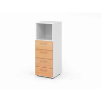 AKTENSCHRANK Weiß, Buchefarben  - Buchefarben/Weiß, Basics, Holzwerkstoff (40/110/41,7cm) - Venda