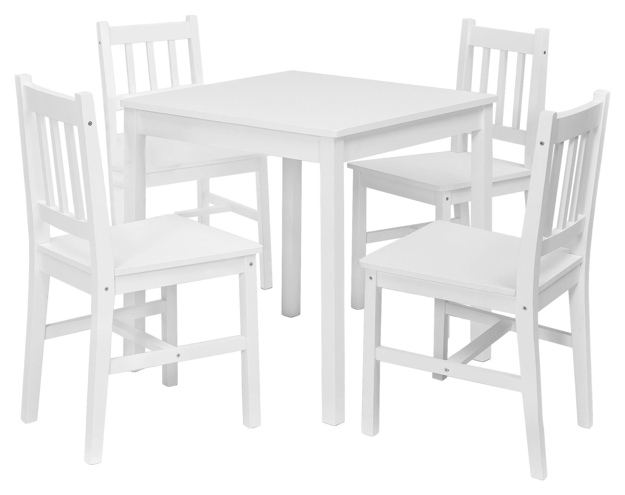 Tischgruppe in Holz Weiß