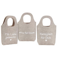 GESCHENKTASCHE  - Beige, KONVENTIONELL, Textil (27/6/39cm)