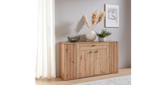 SIDEBOARD 160,1/90,7/40,2 cm  - Schwarz/Eiche Artisan, KONVENTIONELL, Holzwerkstoff/Kunststoff (160,1/90,7/40,2cm) - Cantus