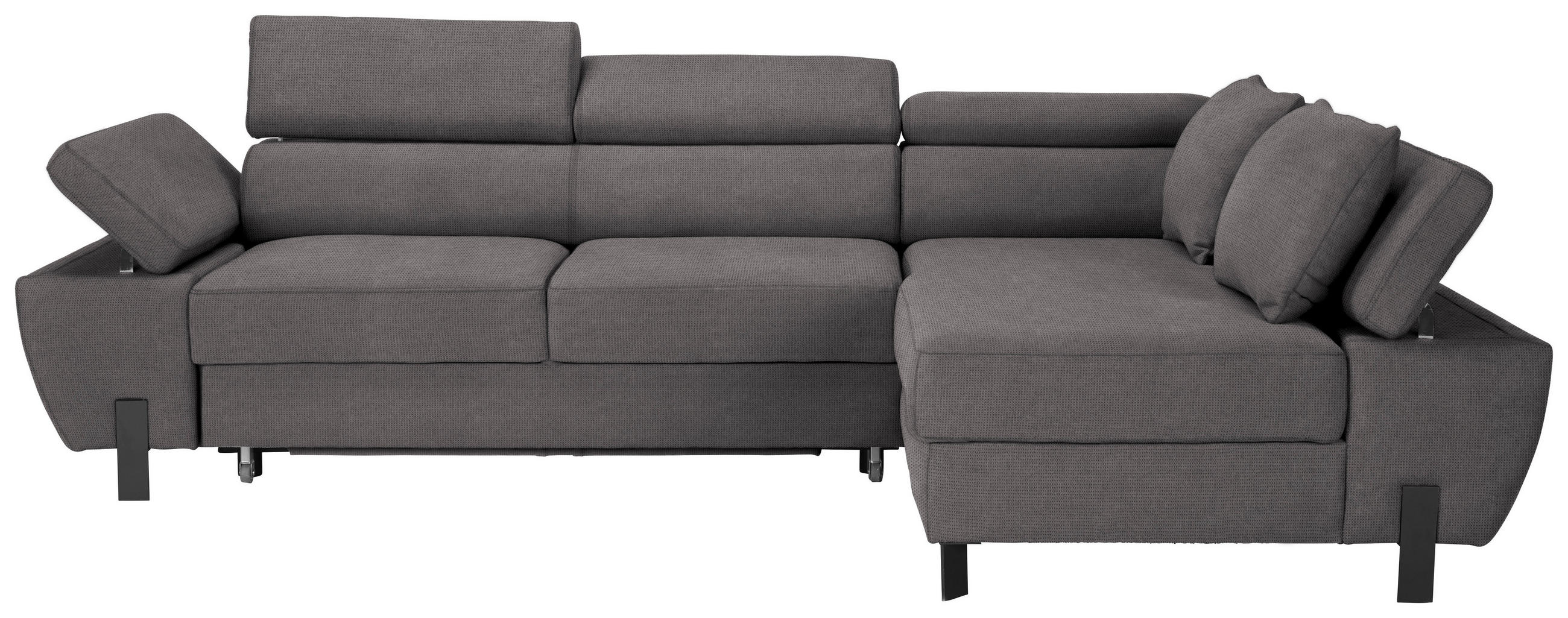 HÖRNSOFFA i vävt tyg mörkgrå  - mörkgrå/svart, Modern, metall/trämaterial (277/90/189cm) - MID.YOU