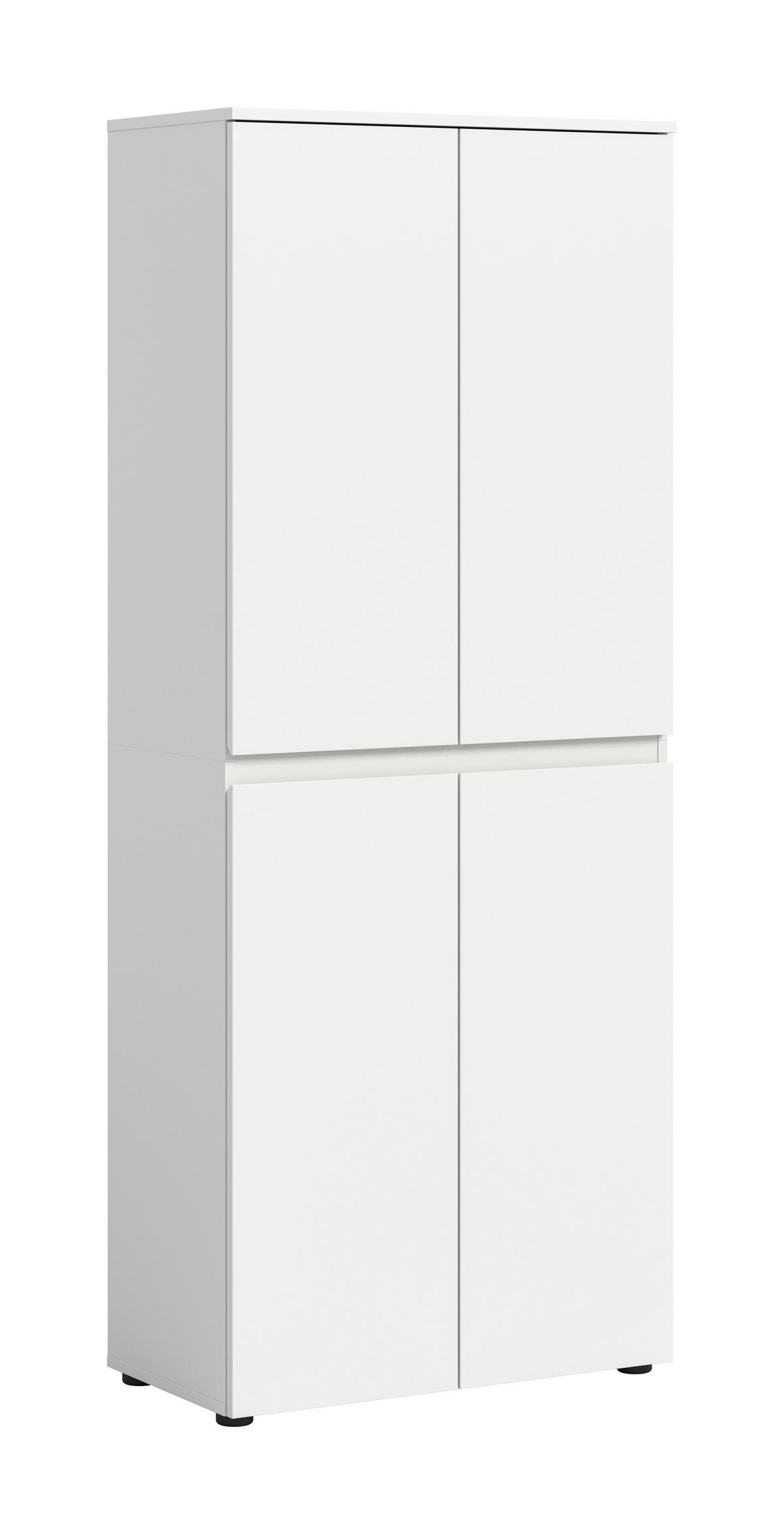 SKOSKÅP  i 70/175/37 cm  - vit/svart, Design, trämaterial/plast (70/175/37cm) - Livetastic