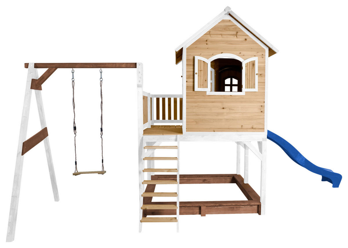 SPIELTURM 541/291/277 cm  - Blau/Braun, KONVENTIONELL, Holz/Kunststoff (541/291/277cm) - Ambia Garden
