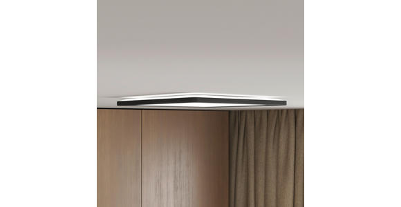 LED-DECKENLEUCHTE 42/42/2,9 cm   - Schwarz, Basics, Kunststoff (42/42/2,9cm) - Novel