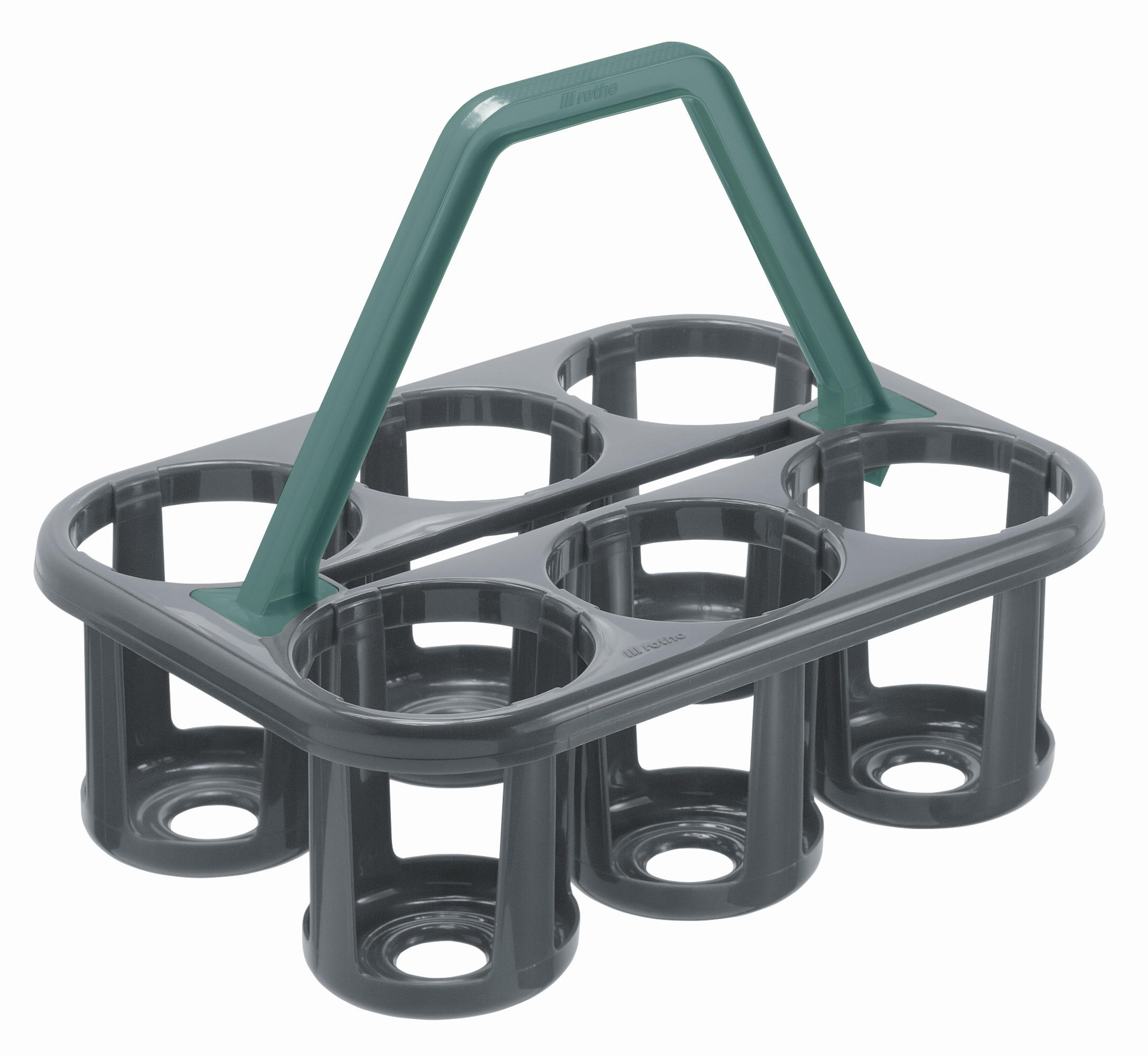 FLASCHENTRÄGER 35/26/27 cm  - Anthrazit/Grün, Basics, Kunststoff (35/26/27cm) - Rotho