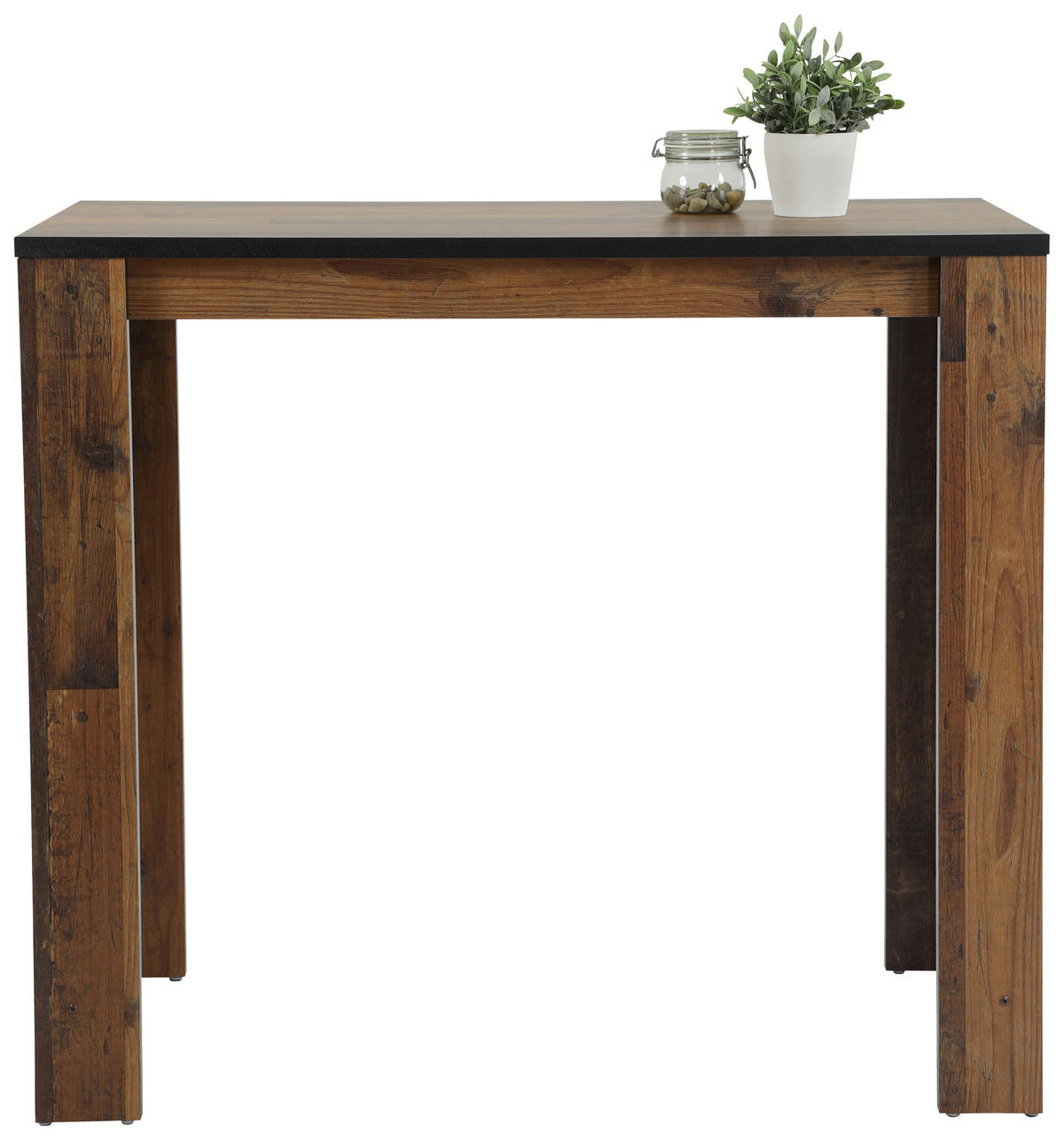 BARTISCH rechteckig Schwarz, Dunkelbraun  - Dunkelbraun/Schwarz, MODERN, Holzwerkstoff/Metall (120/58/108cm) - Carryhome