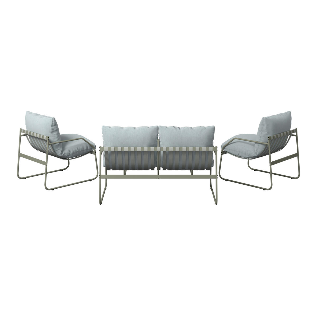 LOUNGEGARNITUR Eisen  - Beige/Grau, MODERN, Glas/Textil (128/62/82cm) - Ambia Garden