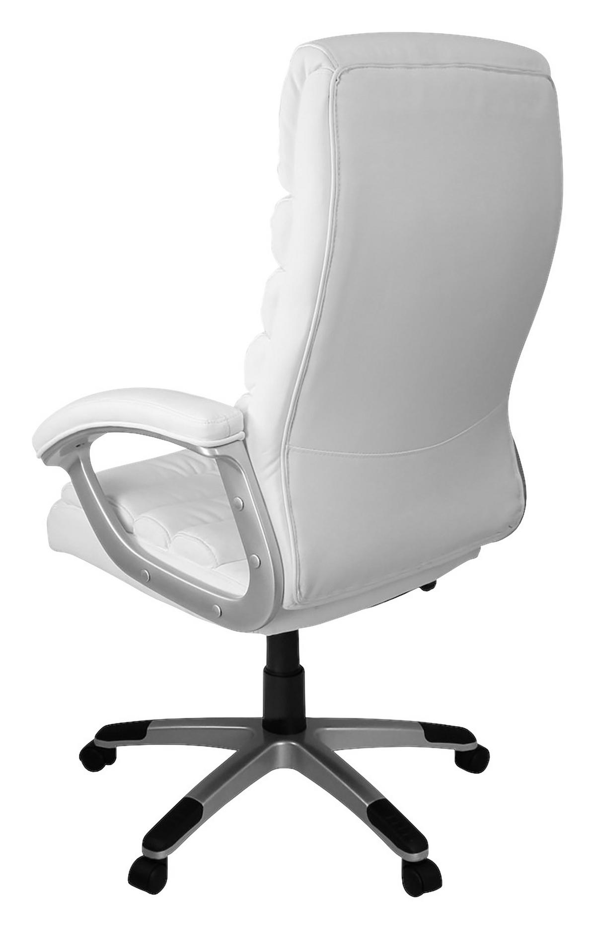 KANCELÁRSKE KRESLO, kožený vzhľad, biela - biela/hliníková, Konventionell, textil/plast (60/125/60cm) - MID.YOU