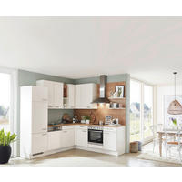 HÖRNKÖK 245/225 cm  i ekfärgad, magnolia  - magnolia/ekfärgad, Design, trämaterial (245/225cm) - Celina