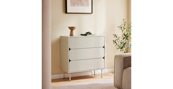 KOMMODE  in 80/85/40 cm  - Seidengrau/Hellgrau, Design, Holzwerkstoff/Metall (80/85/40cm) - Xora