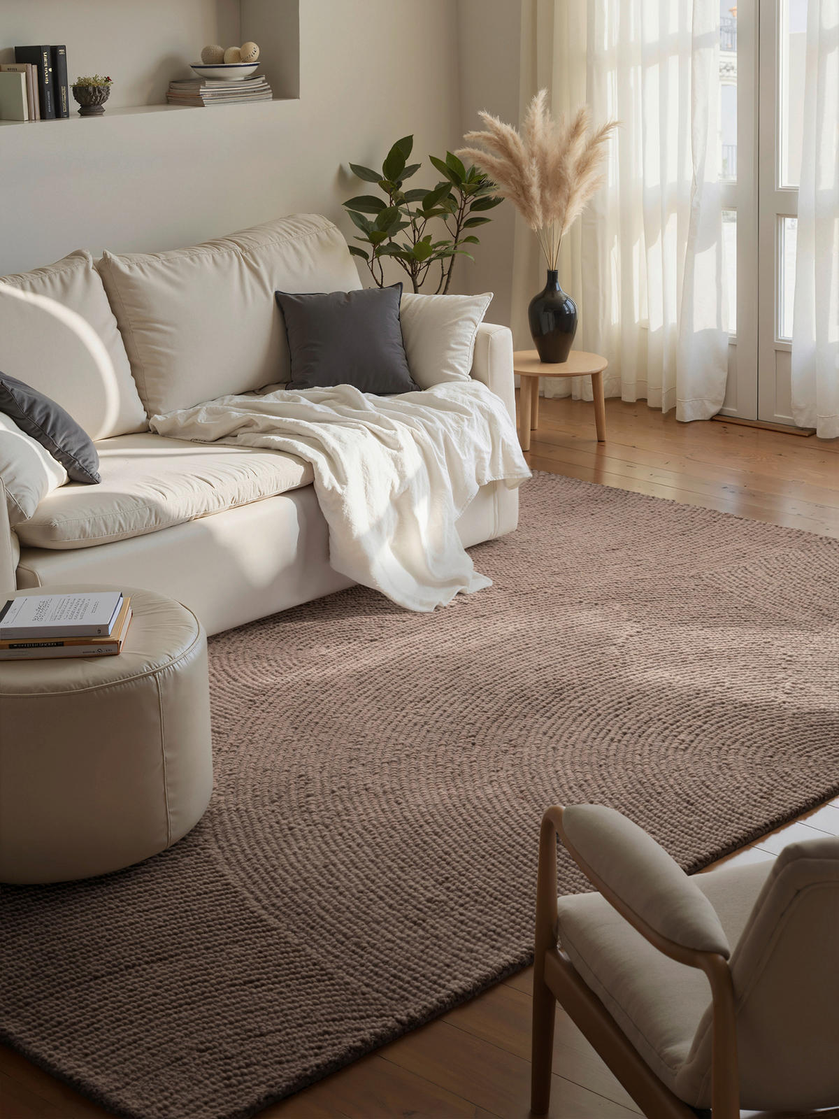 WOLLTEPPICH 80/150 cm Eleni Taupe  - Taupe, Basics, Textil (80/150cm)