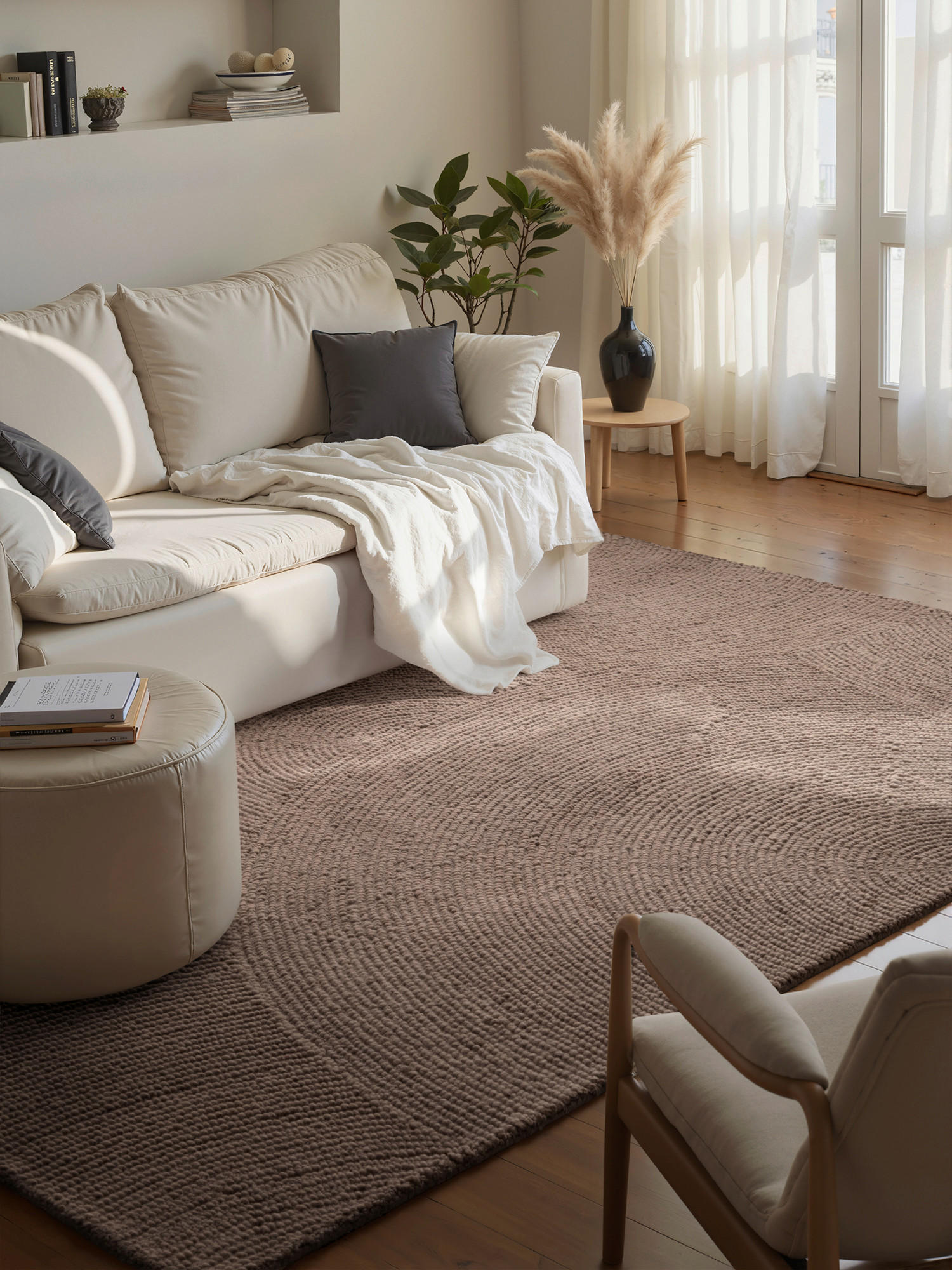 Hanse Home Wollteppich Calmio Taupe 120x180 cm