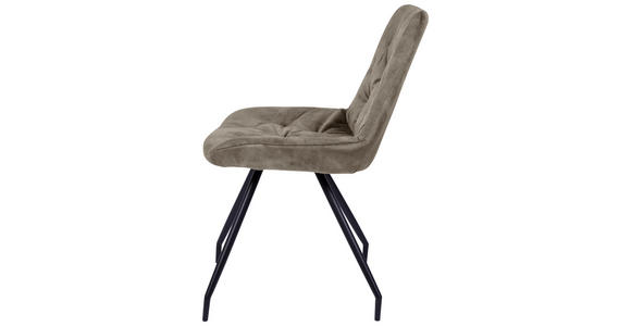 STUHL Samt Schwarz, Taupe - Taupe/Schwarz, Design, Textil/Metall (51/88/66cm) - Novel