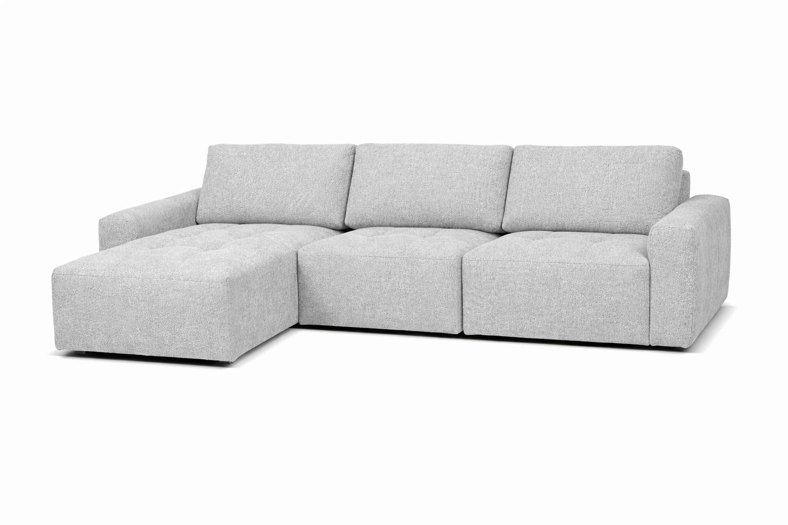 ECKSOFA MAZA Hellgrau  - Hellgrau/Schwarz, Design, Textil (179/316cm) - Livetastic