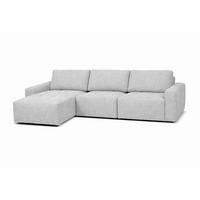 ECKSOFA MAZA Hellgrau  - Hellgrau/Schwarz, Design, Textil (179/316cm) - Livetastic