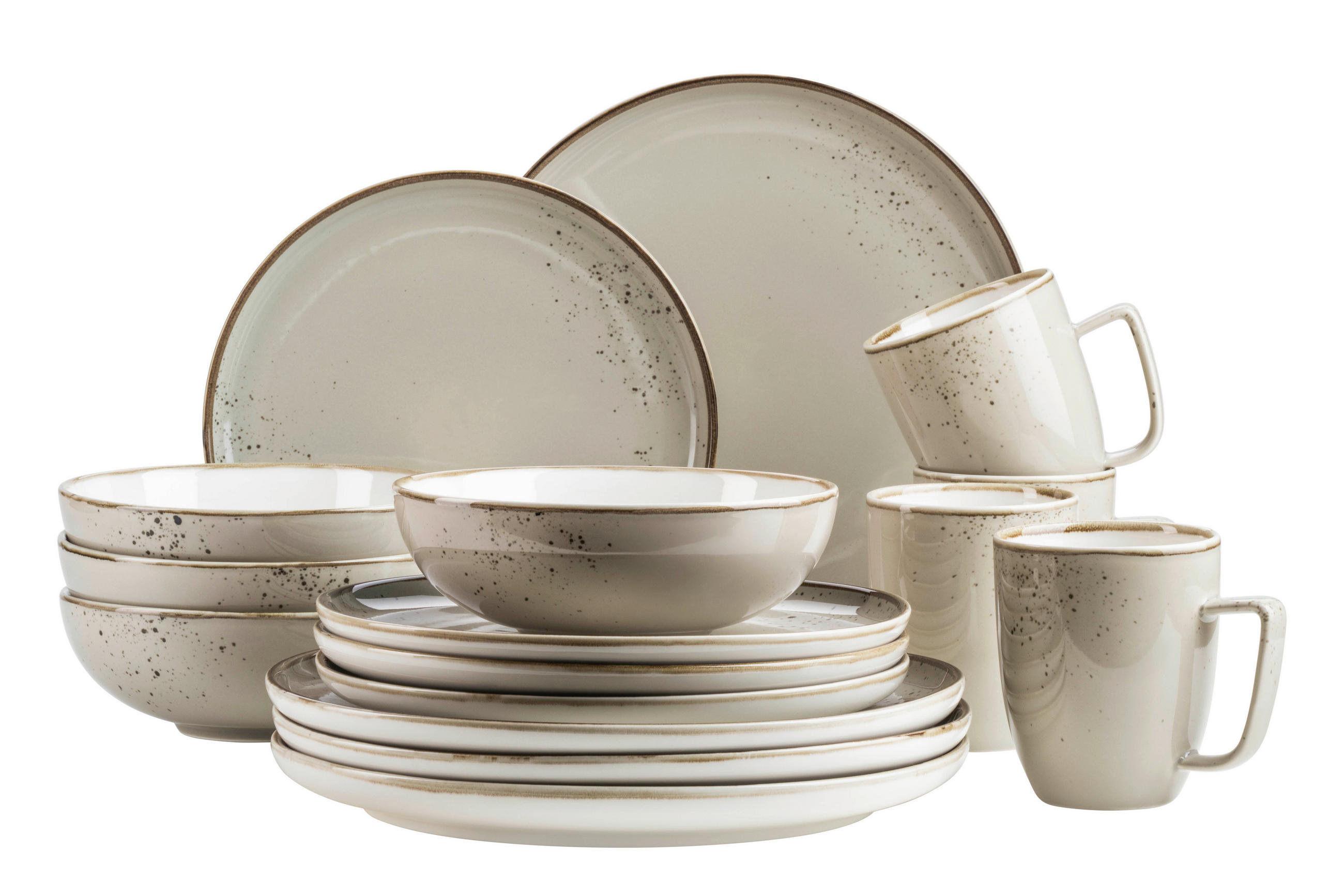 KOMBISERVICE PINTAR 16-teilig  - Graugrün, Basics, Keramik - Mäser