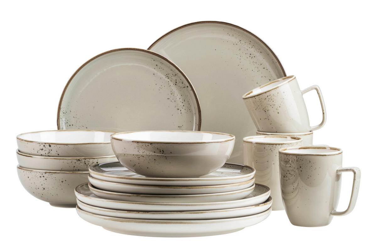 KOMBISERVICE PINTAR 16-teilig  - Graugrün, Basics, Keramik - Mäser