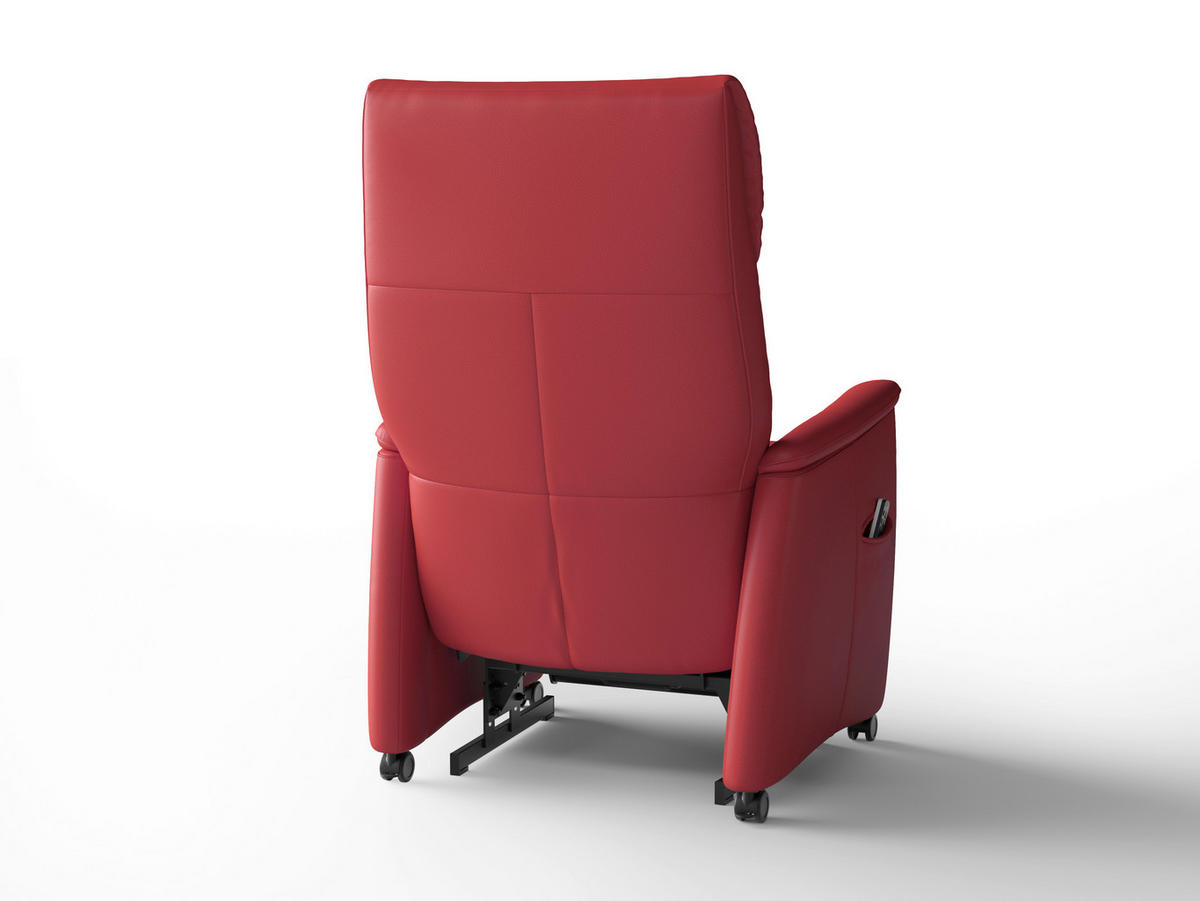 RELAXSESSEL TV CREMONA COMFORT E S1 Echtleder Kopfteilverstellung, Fußteilverstellung, Rücken echt    - Rot/Schwarz, Basics, Leder/Kunststoff (76/110/84cm) - Sit & More