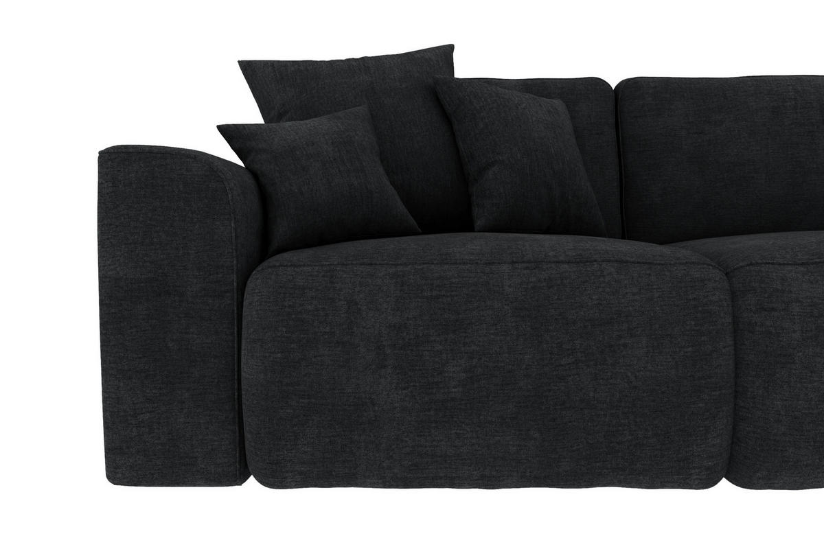 ECKSOFA Dunkelgrau Samt  - Chromfarben/Dunkelgrau, KONVENTIONELL, Kunststoff/Textil (293/195cm) - Carryhome