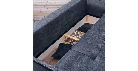 BOXSPRINGSOFA in Chenille Dunkelblau  - Schwarz/Dunkelblau, MODERN, Kunststoff/Textil (235/95/108cm) - Hom`in