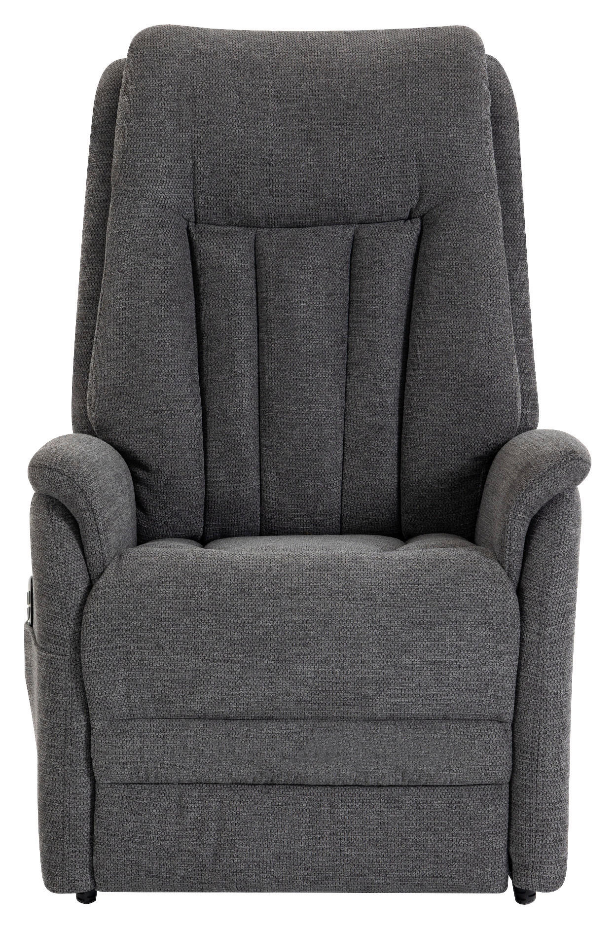 FERNSEHSESSEL  mit Aufstehhilfe Webstoff Dunkelgrau  - Dunkelgrau/Schwarz, KONVENTIONELL, Textil (77/115/90cm) - Cantus