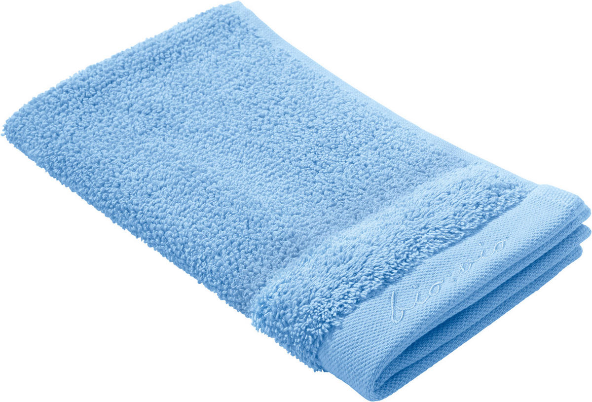 GÄSTETUCH BONITA Blau 4-teilig 30/50 cm  - Blau, Natur, Textil (30/50cm) - Bio:Vio