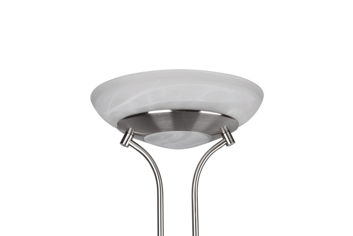 LED-STEHLEUCHTE 32,5/180 cm    - Weiß/Nickelfarben, Basics, Glas/Metall (32,5/180cm)