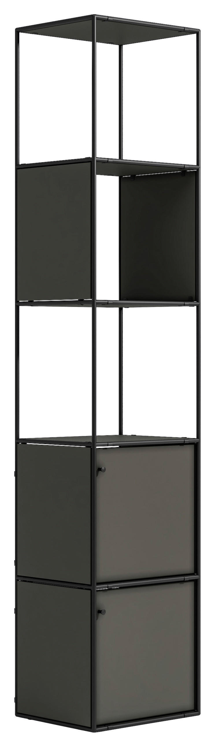 AKTENSCHRANK Anthrazit, Schwarz  - Anthrazit/Schwarz, Design, Holzwerkstoff/Metall (40,7/199/35,8cm) - Novel