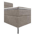 BOXSPRINGBETT 160/200 cm,  in Hellbraun, Topper, H2 + H2 = mittel  - Hellbraun/Schwarz, Design, Textil/Metall (160/200cm) - Esposa