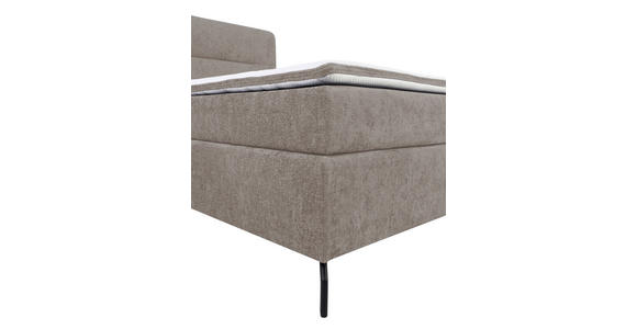 BOXSPRINGBETT 160/200 cm,  in Hellbraun, Topper, H2 + H2 = mittel  - Hellbraun/Schwarz, Design, Textil/Metall (160/200cm) - Esposa