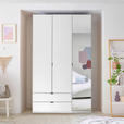 DREHTÜRENSCHRANK 135,4/225,5/57 cm 3-türig Weiß  - Schwarz/Weiß, MODERN, Glas/Holzwerkstoff (135,4/225,5/57cm) - Xora