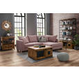 ECKSOFA in Cord Rosa  - Schwarz/Rosa, KONVENTIONELL, Holz/Textil (267/181cm) - Carryhome