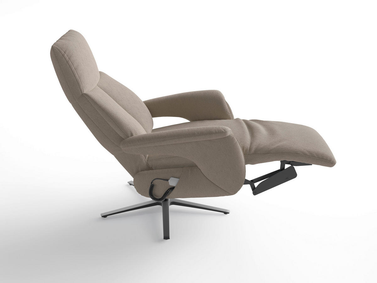 RELAXSESSEL Textil Taupe  - Taupe/Schwarz, Basics, Textil/Metall (75/110/85cm) - Sit & More