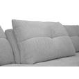 ECKSOFA Grau Chenille Armlehnenkissen, Rücken echt, Sitztiefenverstellung  - Schwarz/Grau, KONVENTIONELL, Textil/Metall (313/215cm) - Hom`in